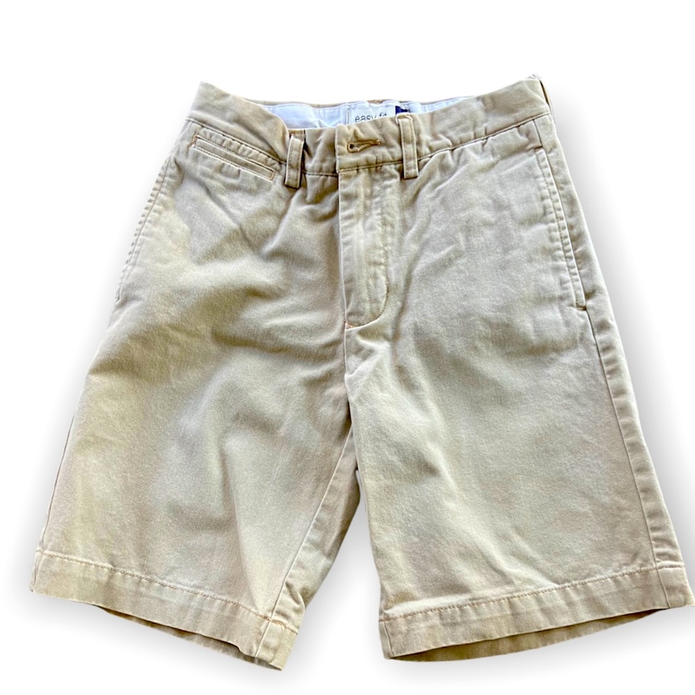 Gap Kids Easy Fit Khaki Uniform Shorts 100% Cotton Adjustable Waist Size 10